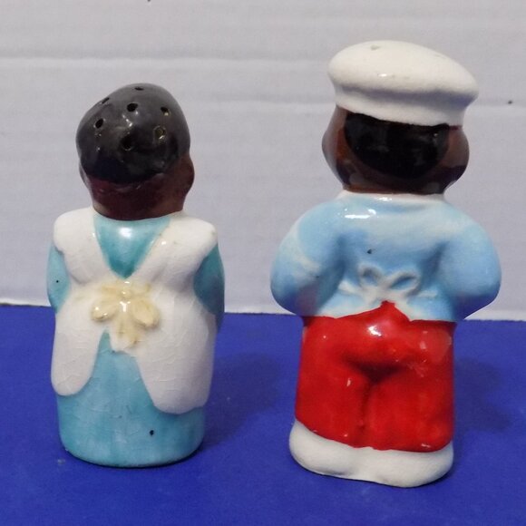 Vintage Black American Bakers Cooks Chefs Salt and Pepper Shakers - Picture 2 of 4